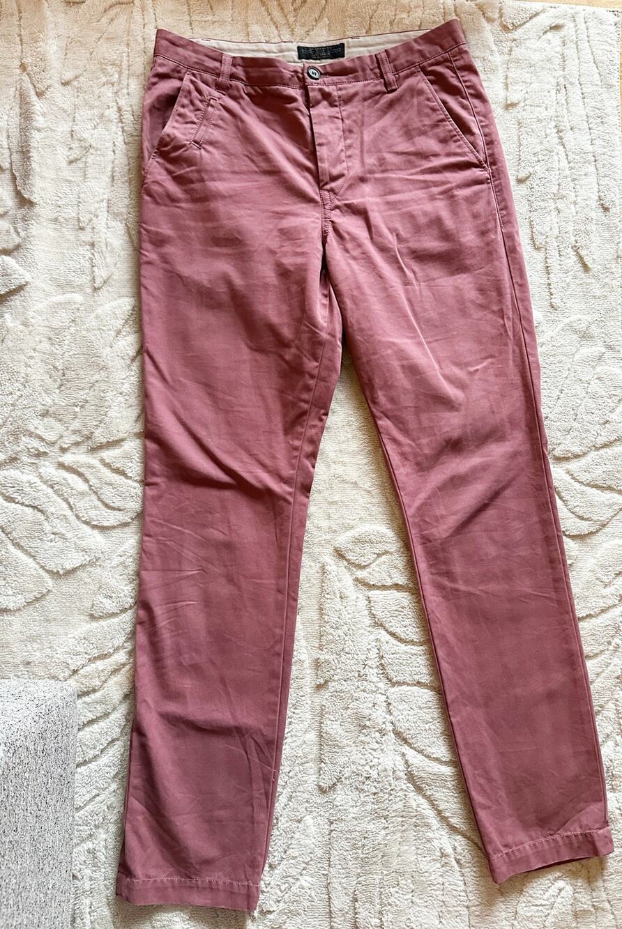 AllSaints Charge Chino Slim Fit Cotton Pants Dust Rose Pink Men’s Size 30 MT120C